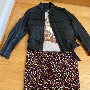 Merona Vintage Animal Print Skirt - Red, White, Brown